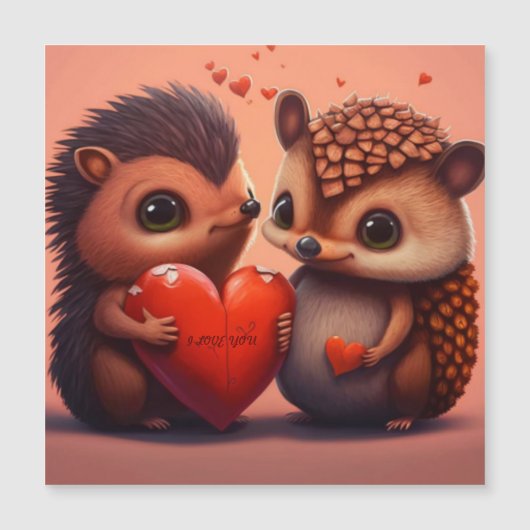 Carte Magnétique Dessin de Saint Valentin (Devant)