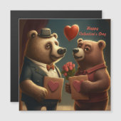 Carte Magnétique Dessin de Saint Valentin sur mesure (Devant / Derrière)