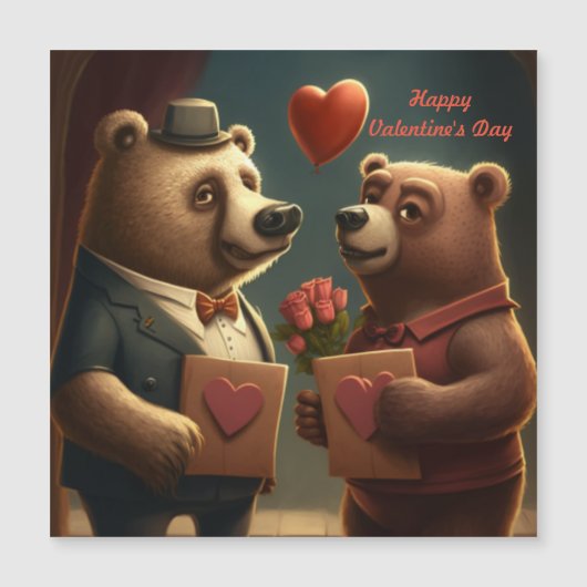 Carte Magnétique Dessin de Saint Valentin sur mesure (Devant)