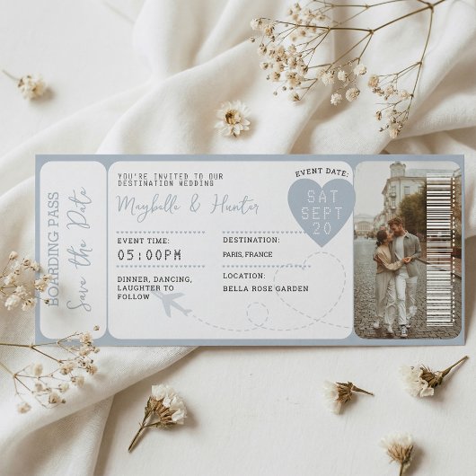 Carte Magnétique Destination Wedding Boarding Pass Plane Ticket