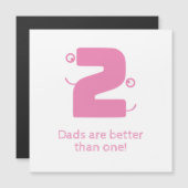 Carte Magnétique Deux papa (Devant / Derrière)