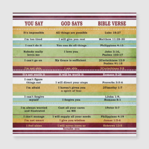 Carte Magnétique DIEU DIT DES Versets de la Bible Inspirationnels