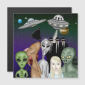 Carte Magnétique Différentes espèces Aliens, OVNI, Planètes (Devant / Derrière)