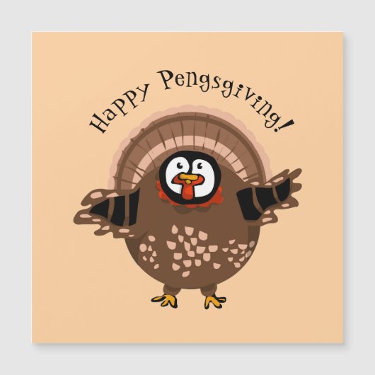 Carte Magnétique Dinde de PengsGiving joyeux (Devant)