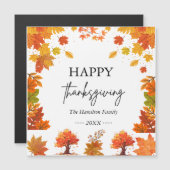 Carte Magnétique Dîner de Thanksgiving Automnal Cosy (Devant / Derrière)