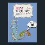 Carte Magnétique Dinosaur Card /Funny birthday card/<br><div class="desc">If you do not find what you are looking for tell me and I will make it for you alone</div>