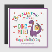 Carte Magnétique Dinosaur Valentine Vous êtes Dino-mite Classroom (Devant / Derrière)