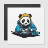 Carte Magnétique DJ Kawaii Panda (Devant / Derrière)