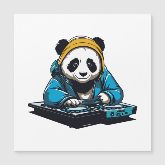 Carte Magnétique DJ Kawaii Panda (Devant)