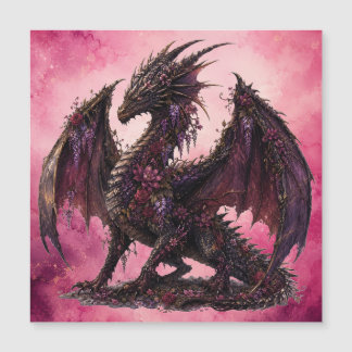 Carte Magnétique Dragon Fleur | Dragon Fantastique Botanique