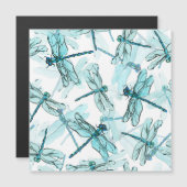 Carte Magnétique Dragonflies élégantes : Aquarelle (Devant / Derrière)