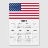 Carte Magnétique Drapeau américain patriotique 12 mois 2022 Calendr (Devant)