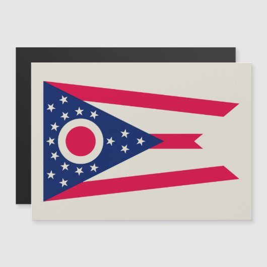 Carte Magnétique Drapeau de l'Ohio : la bannière Buckeye State (Devant / Derrière)