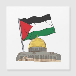 Carte Magnétique Drapeau palestinien au-dessus du Dôme de la Mosqué