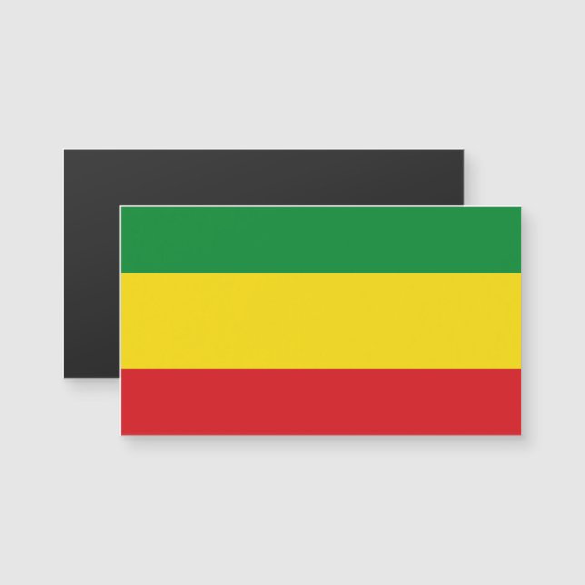Carte Magnétique Drapeau rastafarien Rasta Ethiopie (Devant / Derrière)