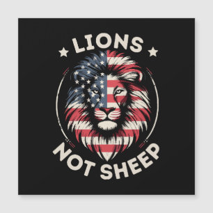 Carte Magnétique Drapeau USA , LIONS PAS MOUTONS