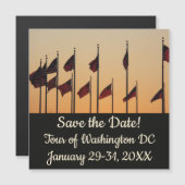 Carte Magnétique Drapeaux au coucher du soleil American Patriotic U (Devant / Derrière)