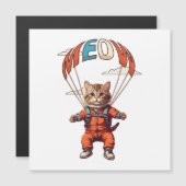 Carte Magnétique Drôle chat Skydiving (Devant / Derrière)