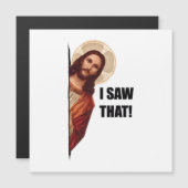 Carte Magnétique Drôle Citation Jésus Mème, J'Ai Vu Que Jésus (Devant / Derrière)