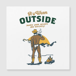 Carte Magnétique Drôle Cowboy Boire Whiskey