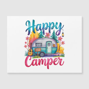 Carte Magnétique Drôle Happy Camper Équipement de Camping Remorque