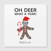 Carte Magnétique Drôle Noël 2021 Masque Visage Gingerbread Nom (Devant)