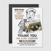 Carte Magnétique Drôle photo merci (Devant / Derrière)