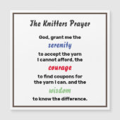 Carte Magnétique Drôle Tricot Serenity Prière Plaisanterie (Devant)