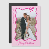Carte magnétique du cadre photo rose Vave Bow de N (Devant / Derrière)