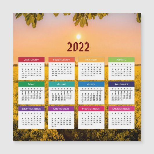 Carte magnétique du calendrier 2022 (Devant)