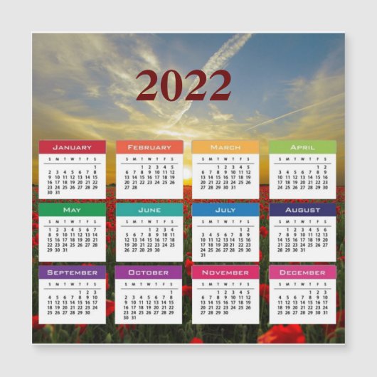 Carte magnétique du calendrier 2022 (Devant)