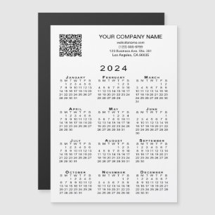 Carte magnétique du calendrier 2024 QR pour entrep
