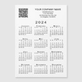 Carte magnétique du calendrier 2024 QR pour entrep (Devant)