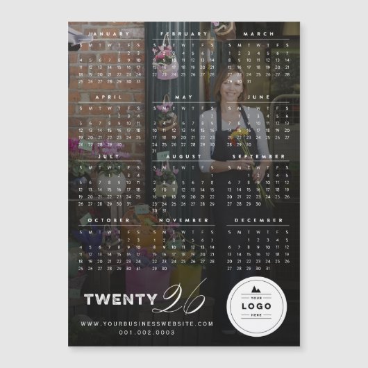 Carte magnétique du calendrier de typographie simp (Devant)
