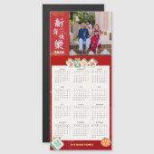 Carte magnétique du calendrier photo chinois du No (Devant / Derrière)