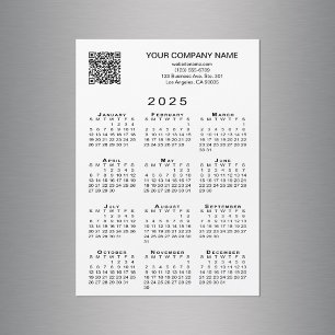 Carte magnétique du calendrier QR 2025 pour entrep