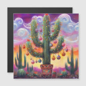 Carte magnétique du désert de Noël Saguaro Cactus (Devant / Derrière)