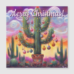 Carte magnétique du désert de Noël Saguaro Cactus