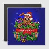 Carte magnétique du lapin de Noël (Devant / Derrière)