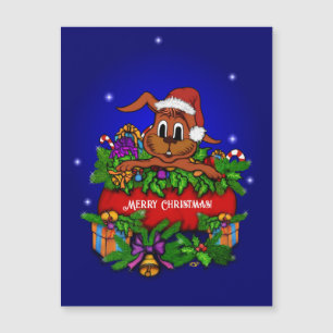 Carte magnétique du lapin de Noël
