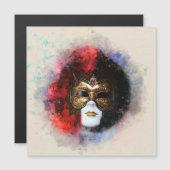 Carte magnétique du masque de carnaval vénitien | (Devant / Derrière)