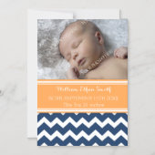 Carte magnétique du nouveau bébé Orange Blue Chevr (Recto)