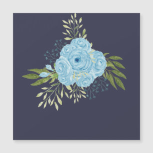 Carte Magnétique Dusty Blue Roses NewlyWeds Mariage cadeau personne