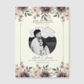 Carte Magnétique Dusty Mauve & Ivory Bloom Botanical Enregistrer La (Devant)