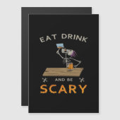 Carte Magnétique Eat Drink And Be Scary Aesthetic Graphic (Devant / Derrière)