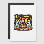 Carte Magnétique Eat Drink And Be Scary Spooky Bakery Halloween Coo (Devant / Derrière)