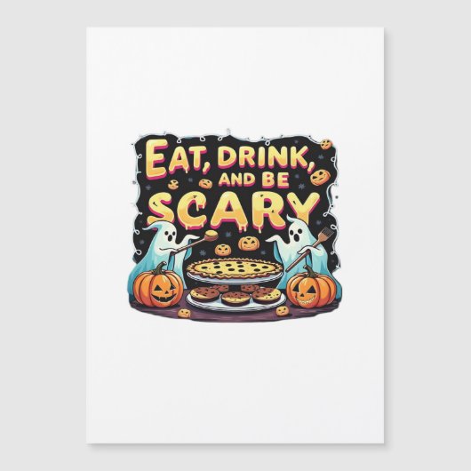 Carte Magnétique Eat Drink And Be Scary Spooky Bakery Halloween Coo (Devant)