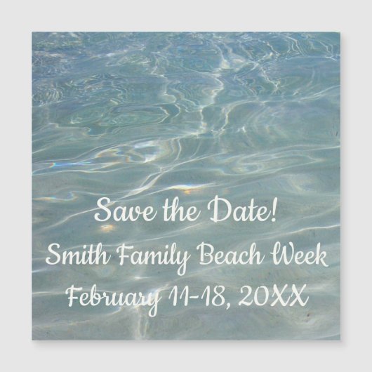 Carte Magnétique Eau des Caraïbes Bleu Abstrait Nature (Devant)