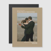 Carte Magnétique Économisez au minimum la date Vertical Photo Tan M (Devant / Derrière)