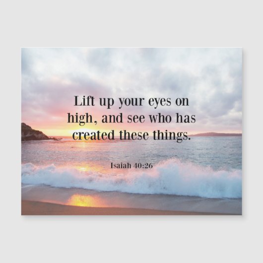 Carte Magnétique Écriture, Ésaïe 40:26 (Devant)